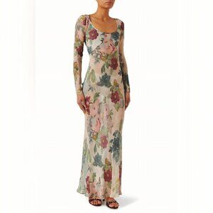 Realisation Par Inka Semi-sheer Printed Dress